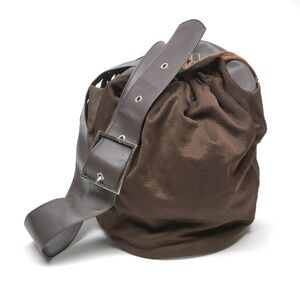 DANIELLA LEHAVI Vegan Collection Mesh Hobo Bag in Brown